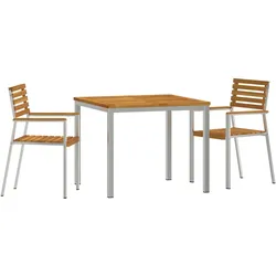 vidaXL Garten Essset 3 pcs Massives Akazienholz & Edelstahl