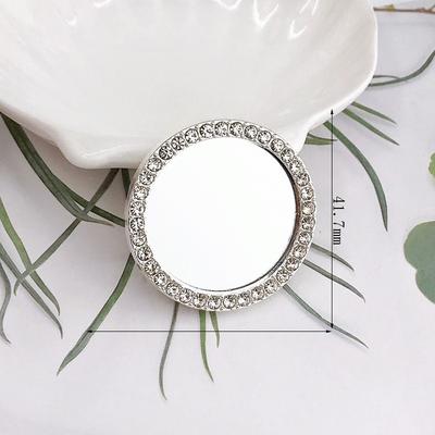 Fusion Finds Sparkle Heart Compact Pocket Mirror Portable Travel Makeup Mirror With HD Glass silver