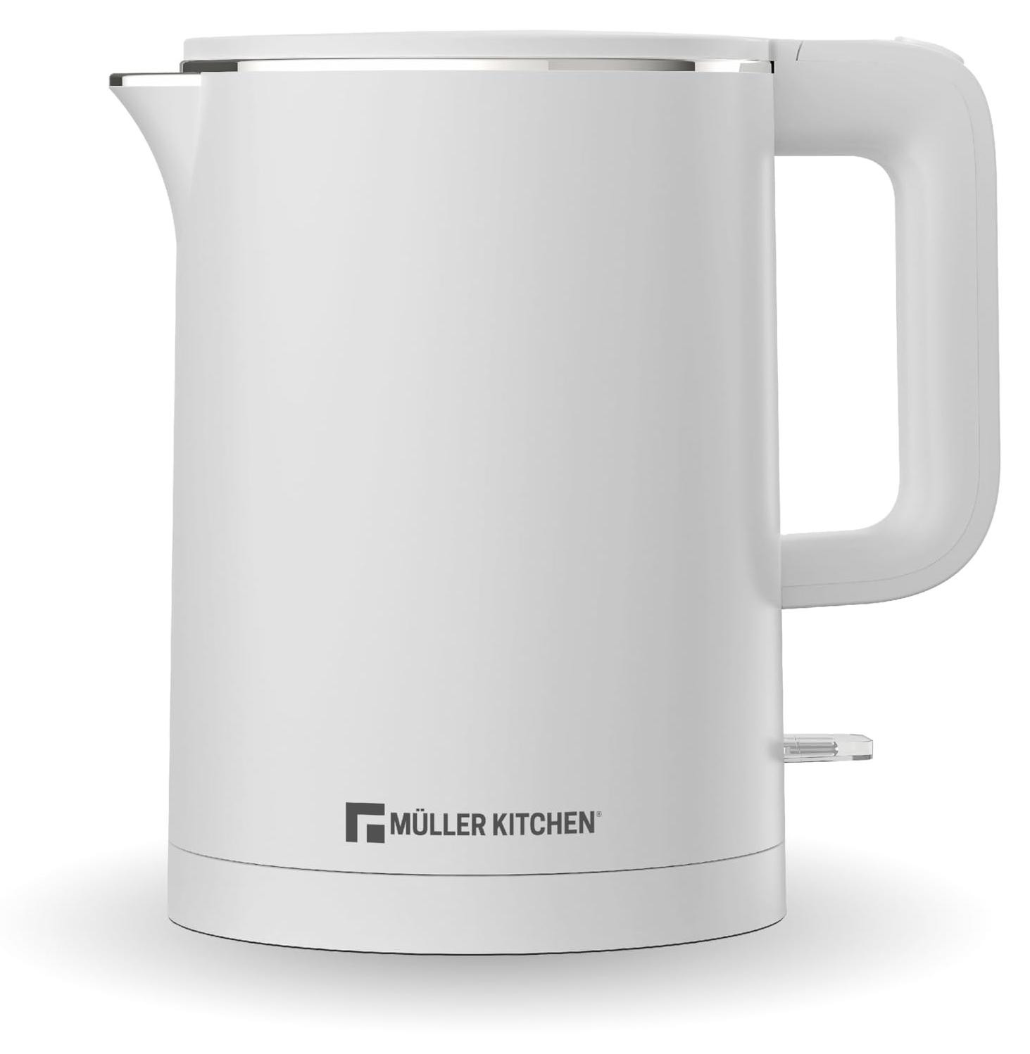 Müller Kitchen MK-6061 Elektrische waterkoker, 1 liter, 1000 watt, dubbelwandig, 360 graden