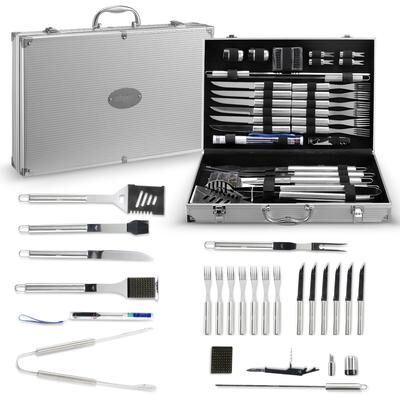Cheer Collection 30 Piece BBQ Set with Aluminum Case