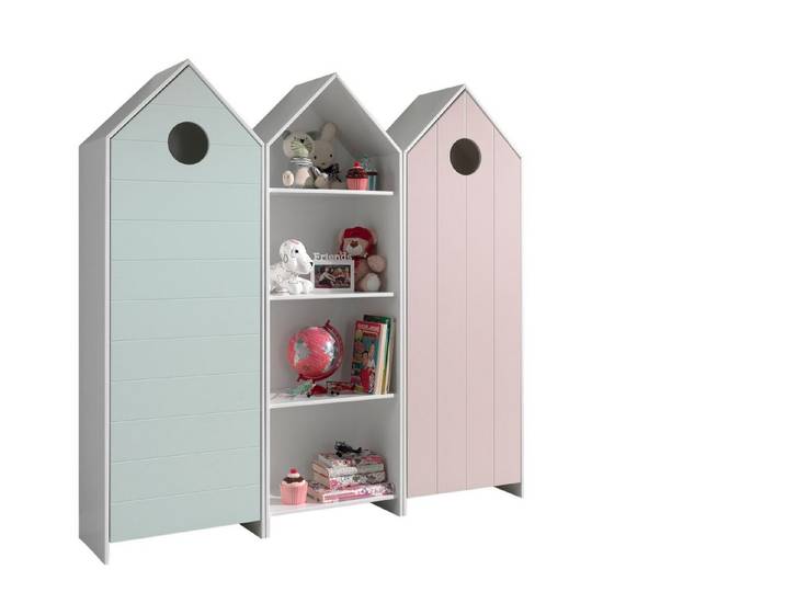 58 aufm Kessel Mehrzweckschrank-Set Regalschrank Set Kania Standregal MDF+Holzwerkstoff Weiß /Pink, (inkl. Versand, Lieferung bis Verwendungsstelle), 3-teiliges Regalschrank-Set, verschiedene Farben, dekorative Optik