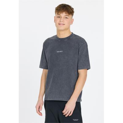 Funktionsshirt LES'ARCS "Neei", Jungen, Gr. 140, grau (dunkelgrau, blau), 100% Baumwolle, unifarben, normal, Rundhals, Shirts Funktionsshirt, mit trendigen Prints