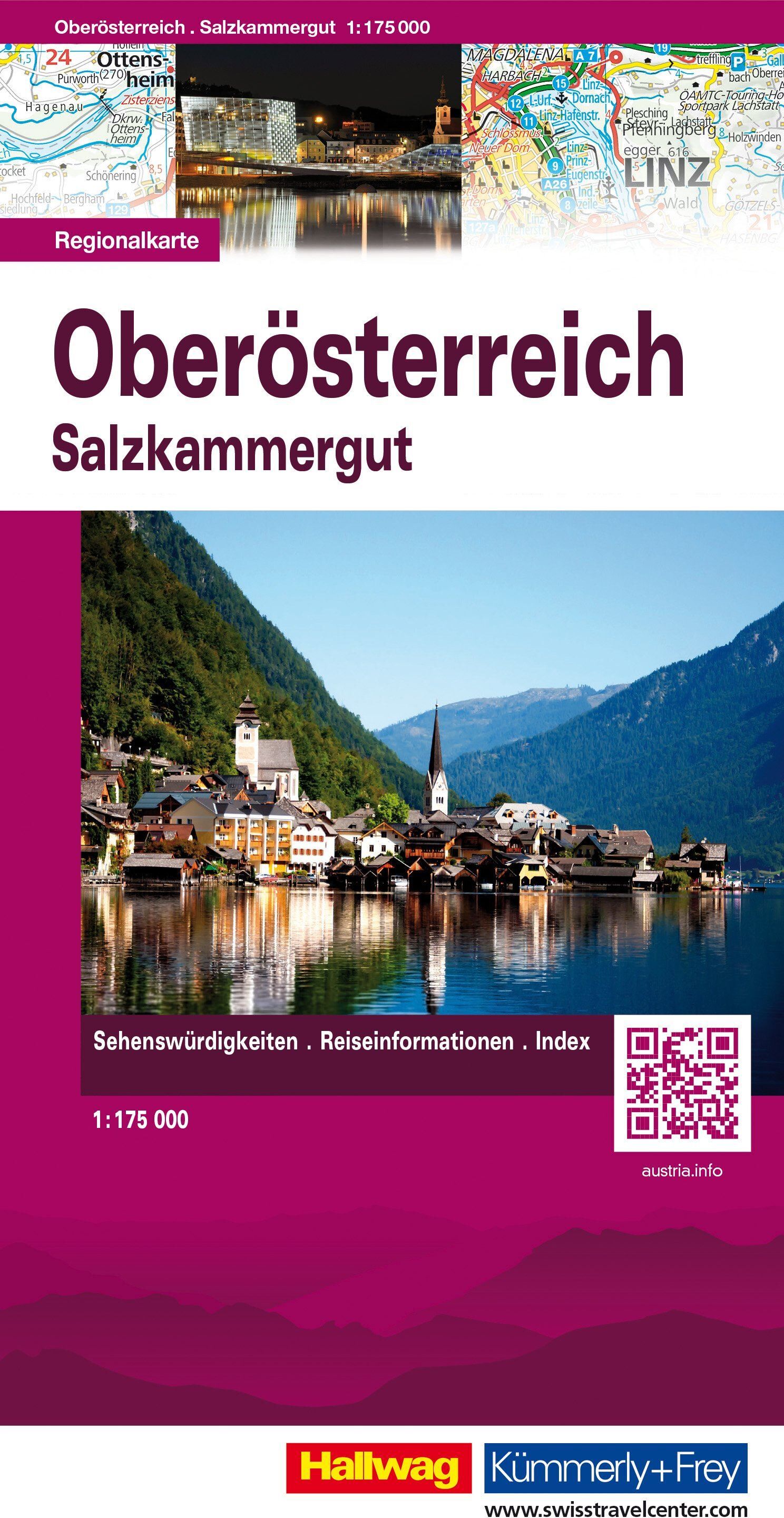 Carte routière - Haute-Autriche, Salzkammergut   Hallwag - carte régionale