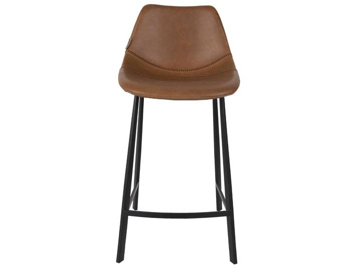 Barhocker Franky 2er-Set – aus Kunstleder in Braun - Braun - Luxusbetten24