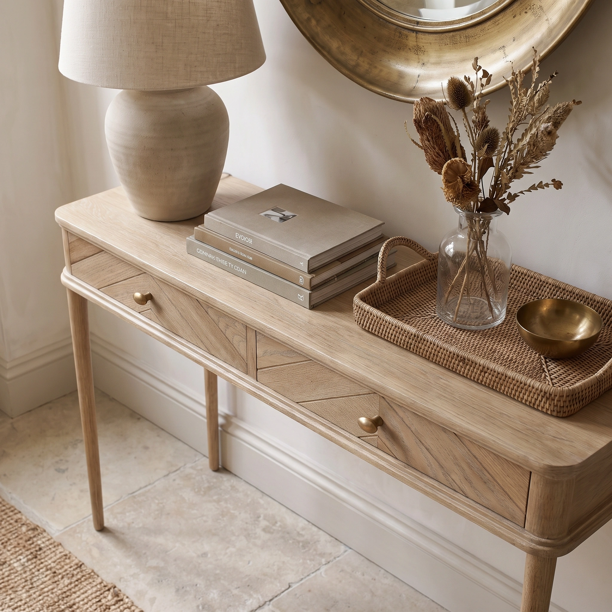 Harbour Lifestyle Hadley Herringbone Console Table in Natural