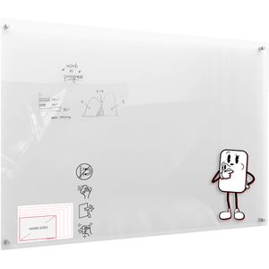 ALLboards Whiteboard Premium, 120 x 180 cm, Glas, rahmenlos, transparent