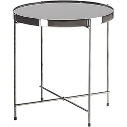 BEISTELLTISCH Glas schwarz/silber 40 cm Lucea
