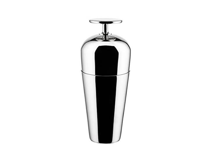 Alessi The Tending Box GIA26 - Shaker à Cocktail Parisienne\, avec Un Verre Inférieur et Un Verre Supérieur avec Bouton\, en Acier Inoxydable 18/10\, 50 cl