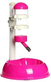 United HydraPaw Leak Proof Automatic Pet Water Dispenser With Adjustable Height And Anti Skid Base rose Red