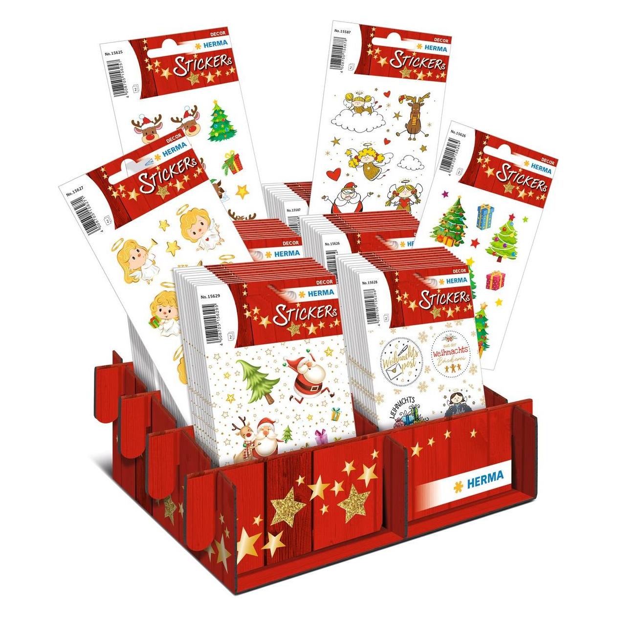 Herma Weihnachts-Sticker DECOR Glitzernde Weihnachtszeit Display, Papiersticker, mit Glitter verede (1 Sticker) (15624)