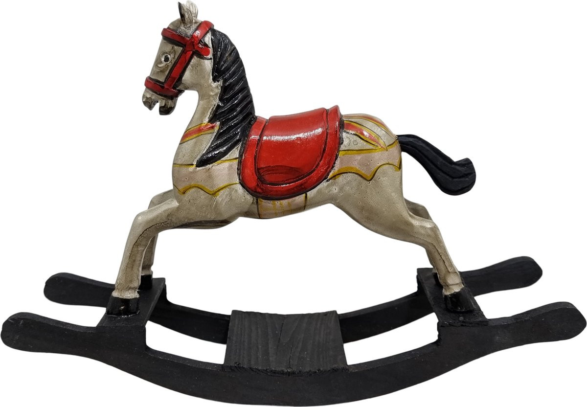 Houten decoratie hobbelpaardje voor op tafel