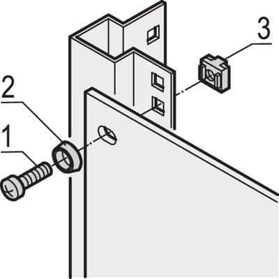 SCHROFF 19"-Befestigungssatz (Schraube, Scheibe, Mutter) - BEFESTIGUNGSSATZ M6 100STK