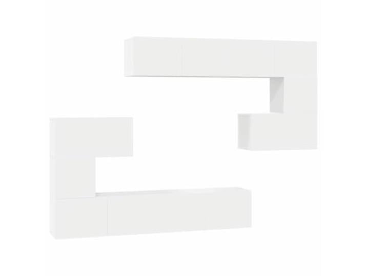 GKHPYURE TV-Möbel-Set, 8-teilig, weiß, Holz, mehrschichtig 4 Stück 80 x 30 x 30 cm, 2 Stück 60 x 30 x 30 cm, 2 Stück 30,5 x 30 x 30 cm, Montage erforderlich
