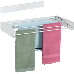 Relaxdays Wand-Wäscheständer, Wäscheständer, Weiss, Silber