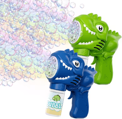 Inspire Picks Dinosaur Bubble Gun For Kids Battery Free Outdoor Party Bubble Toy blue