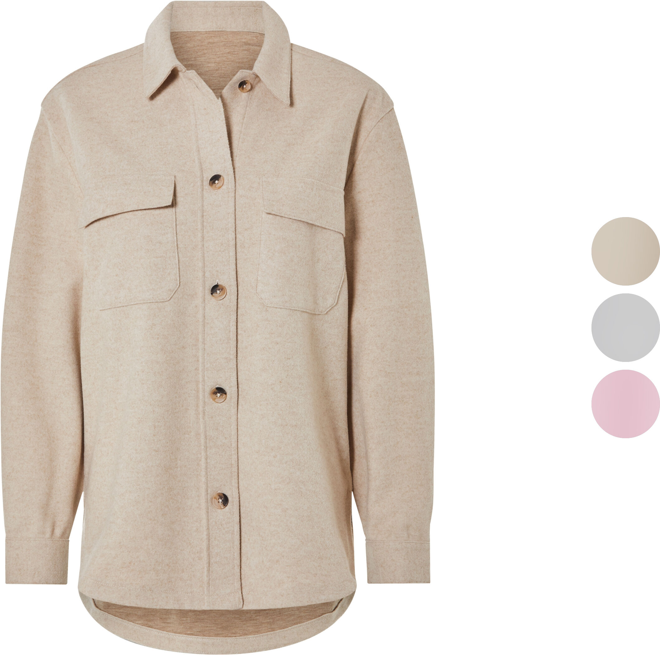 ESMARA® Damen Overshirt, aus weicher, wärmender Fleece-Qualität