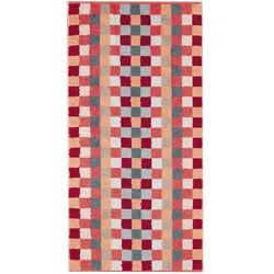 Handtuch UNIQUE KARO (BL 50x100 cm) - rot - BL 50x100 cm