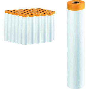Böttcher-AG Abdeckfolie Goldband, 2in1, 35 Rollen, transparente PE-Folie mit Klebeband, 90 my, 140 cm x 33 m