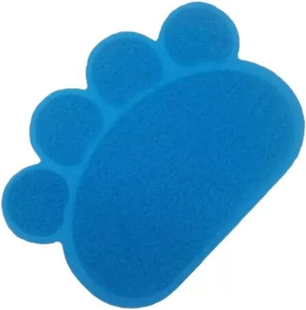 INF Rutschfeste PVC-Katzenstreumatte mit Pfotenabdruck – Leicht zu Reinigen & Sanft zu den Pfoten Blau