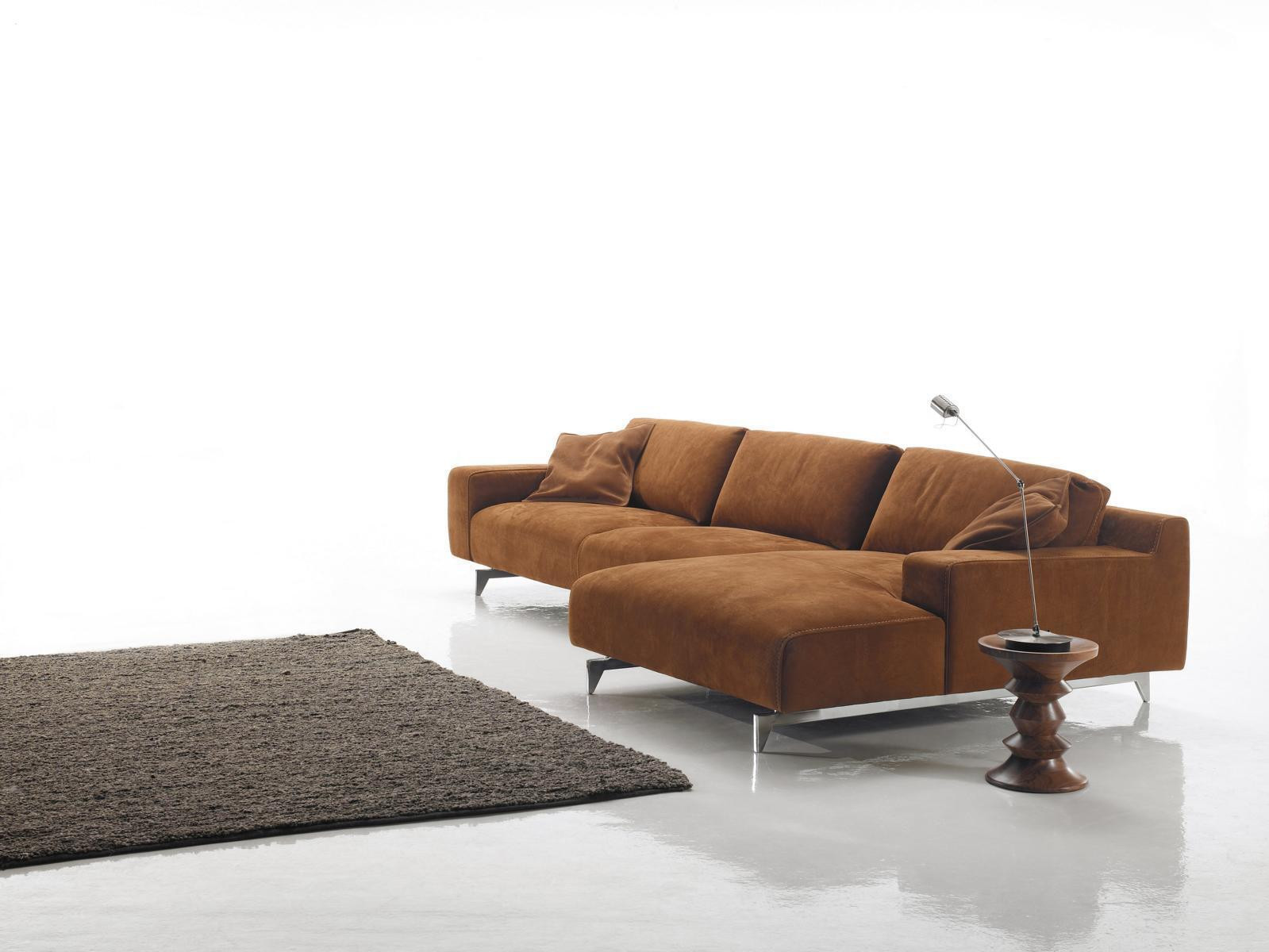Prianera Moderne L-vormige Hoekbank in Bruin Textiel voor de Woonkamer