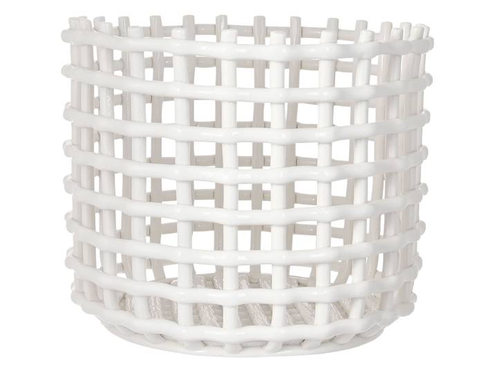 Korb Reduced weiss H 21 cm - Material: Keramik