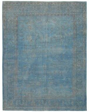 ECARPETGALLERY Hand-knotted Vibrance Dark Blue Wool Rug - 8'10 x 11'6