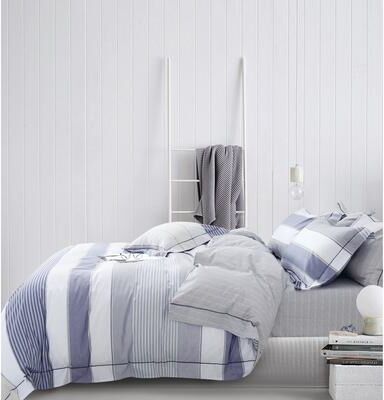 Say Yes Bedding Wilhelm 100% Cotton Reversible Comforter Set Blue