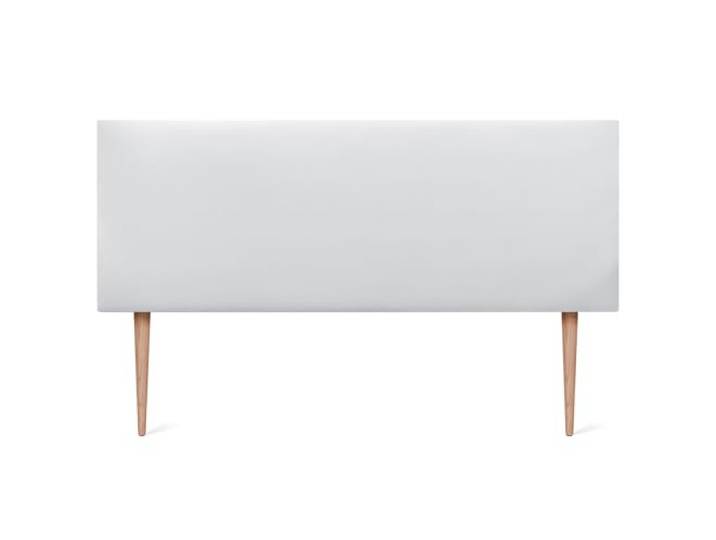 DHOME Kopfteil aus Kunstleder oder Stoff AQUALINE Glatt mit Beinen Kopfteil gepolstert Luxusbett Kopfteil (145x105cm Mit Füßen (Betten 120/135/140), Kunstleder Weiß)