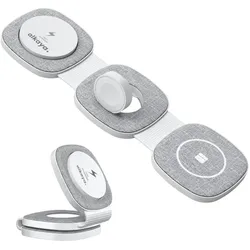 Alkaya Flex Fold 2.0 Trinity charger 3 in 1, Grau Apple Watch und Headset, Smartwatch Zubehör, Grau
