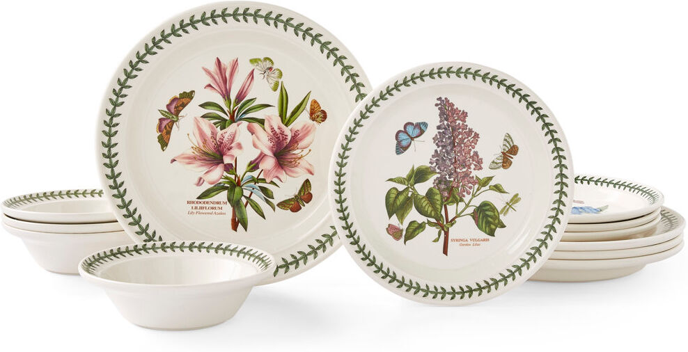Portmeirion Botanic Garden 12 Piece Dinnerware Set Yellow;Green;White 12
