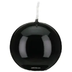 Kopschitz Kerzen Kerzen Kugelkerzen Klarlack Hochglanz Schwarz, Ø 100 mm, 4 Stück