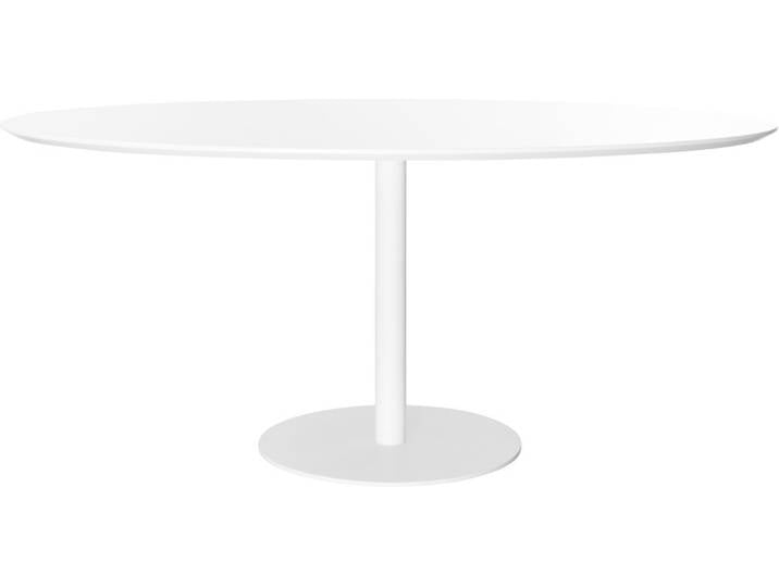 Design-Esstisch Weiß L169 HALIA, MDF Tischplatte, modernes Design, elegantes Metallgestell