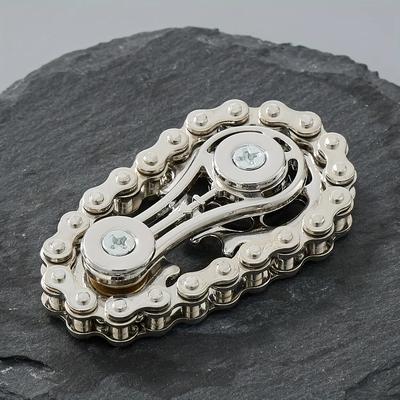 Uplifted Goods Metal Flywheel Fidget Spinner Stress Relief Toy silver