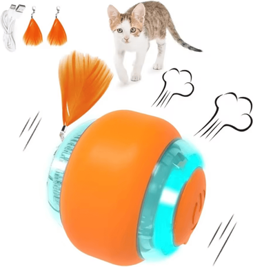 Inspire Curations Smart Chase Rechargeable Rolling Ball For Cats & Small Dogs yellow