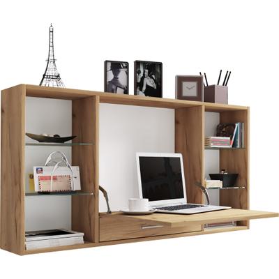 Schreibtisch VCM "Holz Hänge Schreibtisch Wandschreibtisch Teala", braun (honig, eiche), B:115cm T:20cm, Tische, Schreibtisch