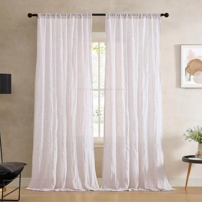 French Connection Charter Crushed Rod Pocket Window Curtain Pair