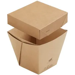 100x DUNI Viking Cube High Box & Deckel 820 ml Braun ungeteilt
