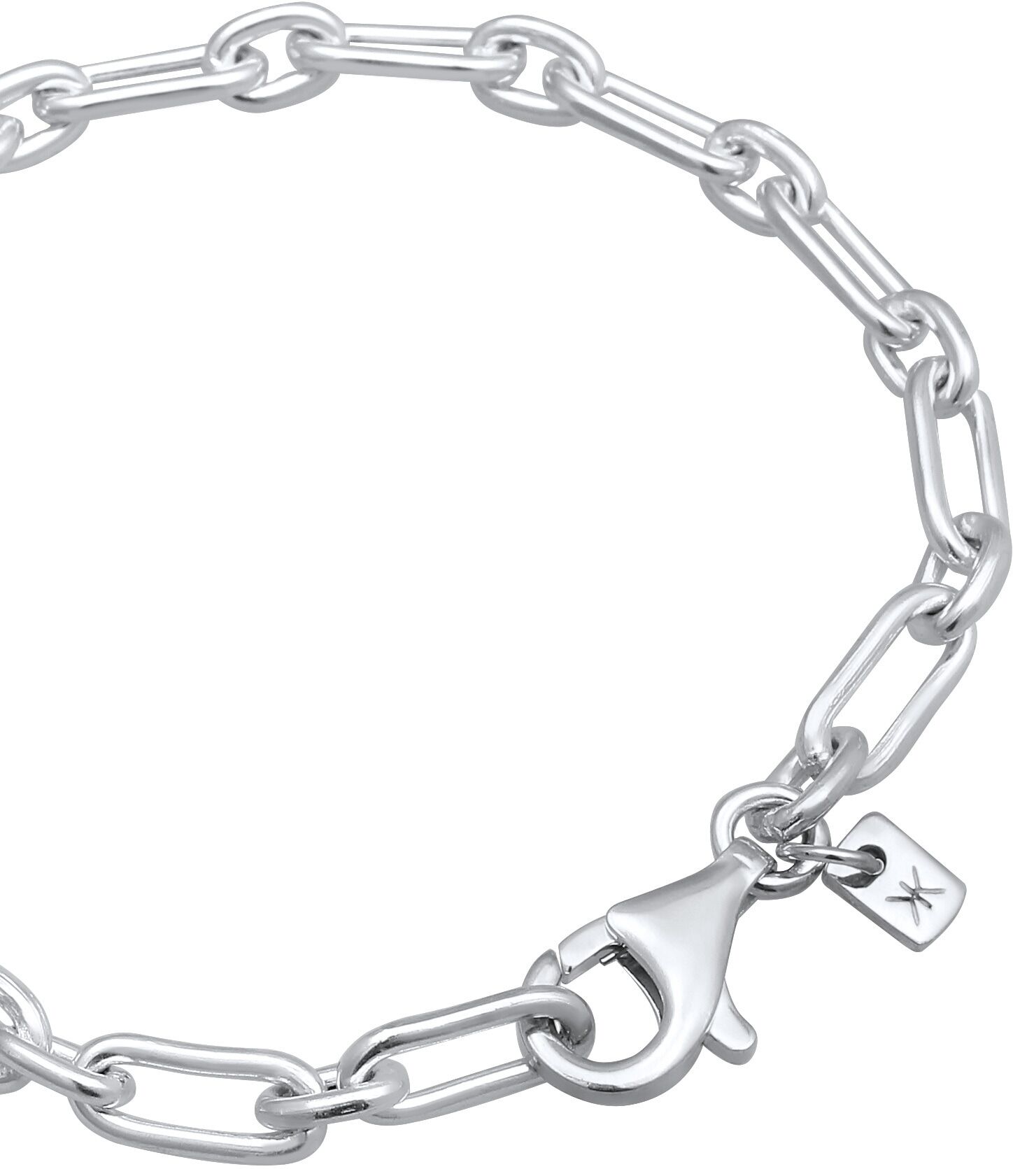Armkette KUZZOI "Armband Gliederkette Herren Oval Modern 925 Sterling Silber" Gr. 190, silber, Armbänder, Herren, 190, Silber 925 (Sterlingsilber), Armkette