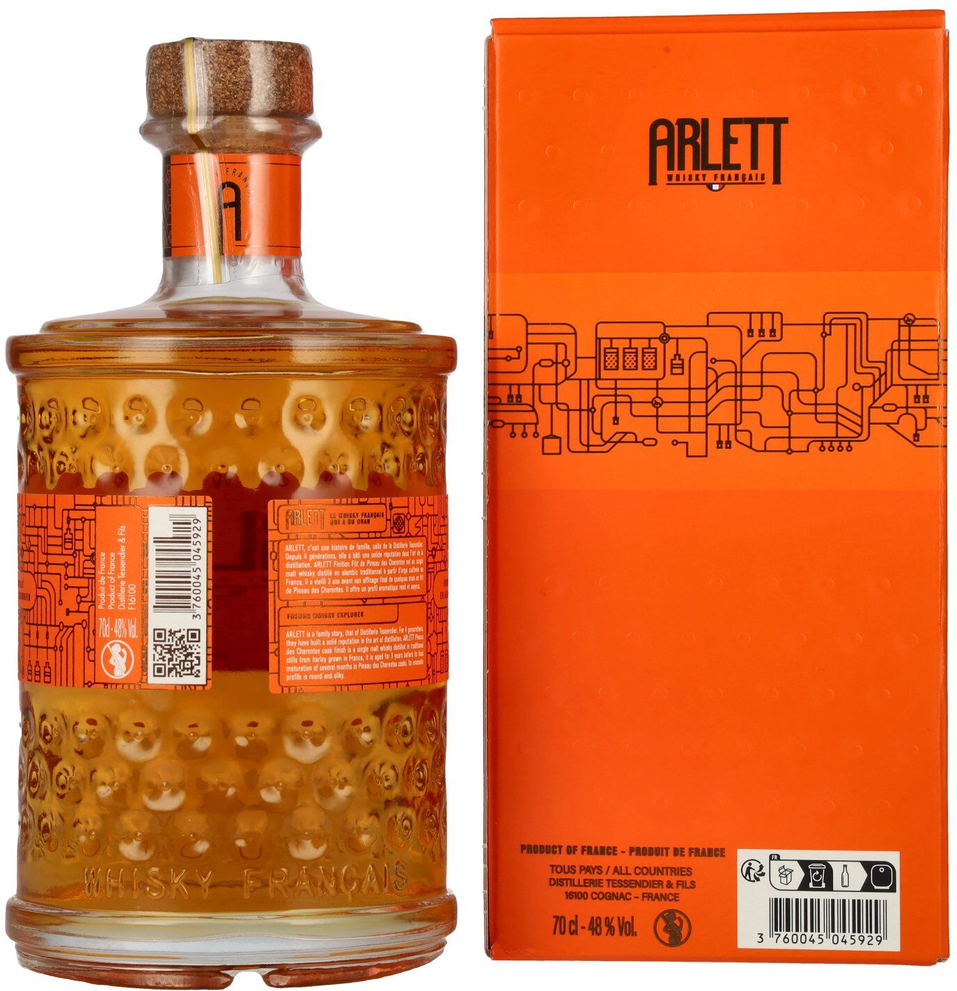Arlett Whisky ARLETT Finition Fût de Pineau des Charentes Single Malt Whisky 48% Vol. 0,7l in Geschenkbox