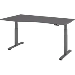 bümö elektrisch höhenverstellbarer Schreibtisch 180x100 cm in graphit, Gestell in graphit - Stehschreibtisch höhenverstellbar mit Memory-Steuerung,