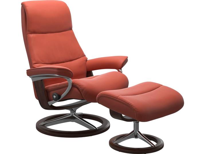 Fußhocker STRESSLESS View , braun (henna), B:57cm H:43cm T:47cm, Hocker, Fußhocker, mit Signature Base,Gestell Braun