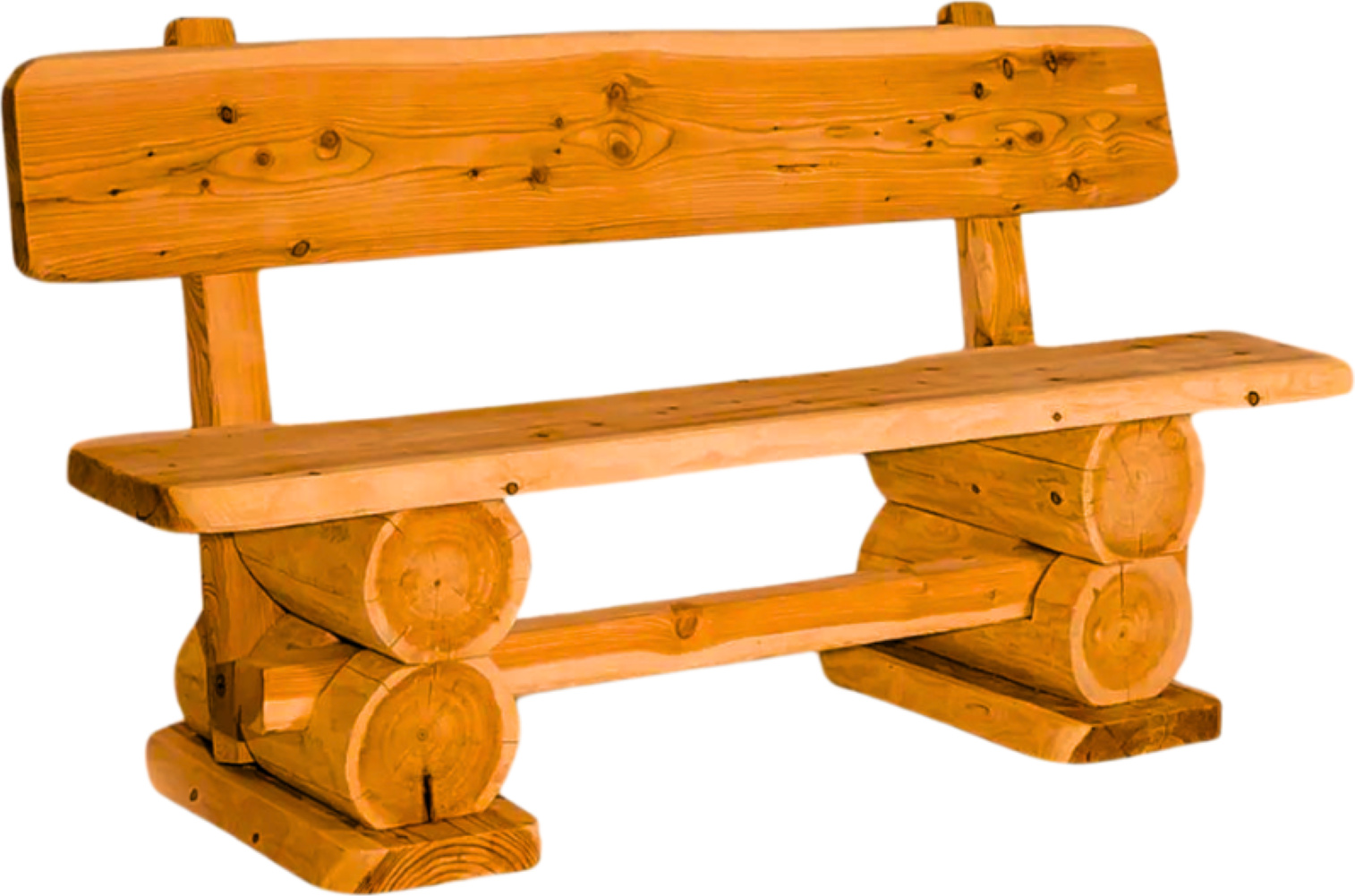 Gartenbank "Rustikal" - Massive Kiefer Holz Farbton Pinie 160 cm lang, 3-Sitzer