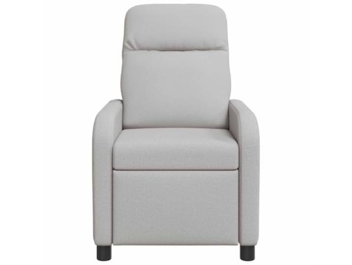 Sessel Recliner Grau aus Polyestergewebe verstellbar 115-160 Grad Polyesterbezug, Rückenlehnenverstellung, Armlehnen flach, Metall-Holzrahmen, pflegeleicht