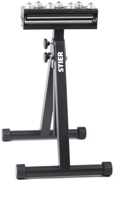 STIER Basic Chevalet support STIER, capacité de charge 200 kg avec barre à billes et rouleau de support, hauteur réglable, largeur 370 mm, tréteau support, servante atelier (903427)