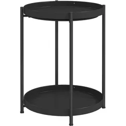 BEISTELLTISCH, Couchtisch mit 2 Ablage, 44 x 44 x 56 cm, Stahl, Schwarz