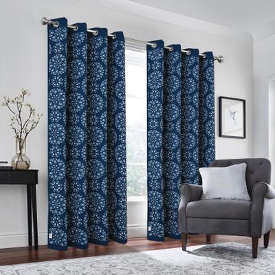 RT Designers Collection Tilley Reversible Room Darkening Window Curtain Solid to Print