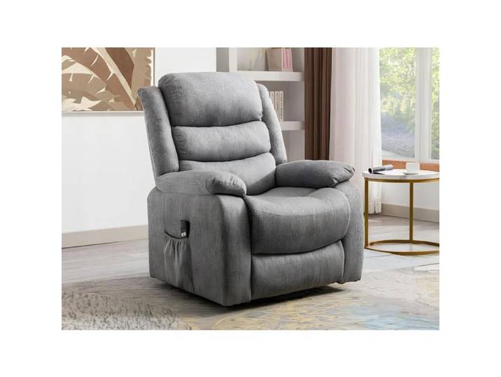 Fauteuil releveur électrique en tissu gris clair NADINE