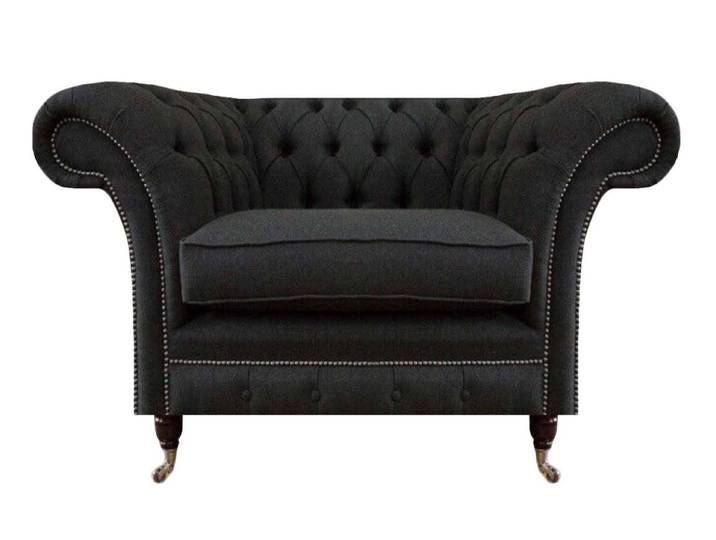 Xlmoebel Loungesessel Schwarzer Chesterfield Einsitzer Wohnzimmer Polster Sessel (Sessel), Made in Europa