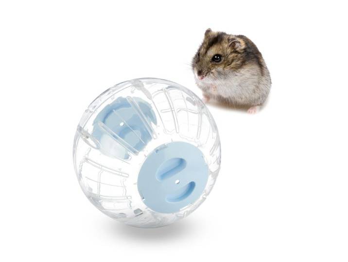 Relaxdays Boule de hamster avec couvercle bleu