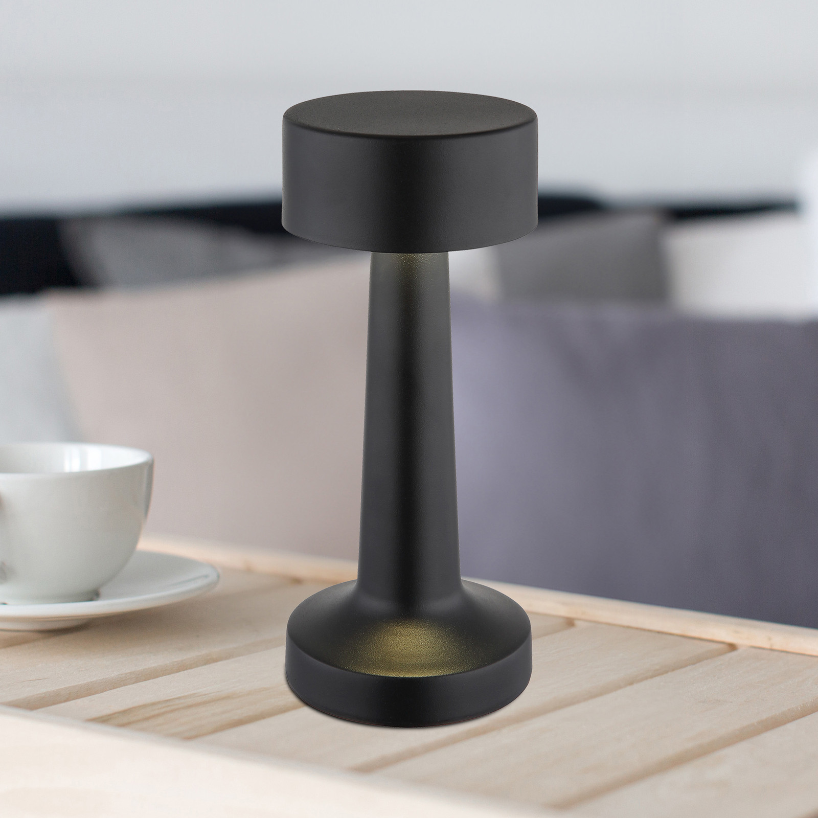 home24 Tafellamp Angelika type B wit/zwart met diameter: 9 cm